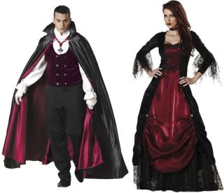  and Vampira Gothic Elite Adult Costume Pair Scary Halloween
