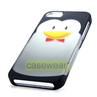 Penguin Design Rubberized Snap on Hard Case Cover for Apple iPhone 5
