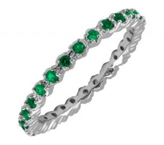 Simply Stacks Sterling Prong Set Emerald Stackable Ring —