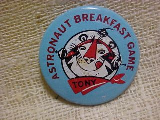 1960s Tony Tiger Kelloggs Cereal Astronaut Game Button