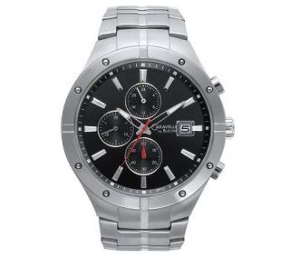 Caravelle by Bulova Mens Stainless Steel BlackDial Watch —