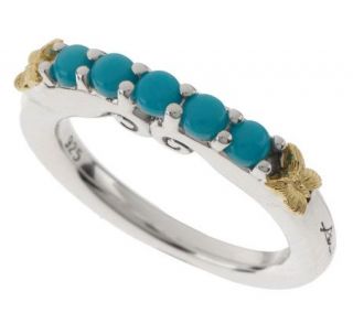 Ann King Sterling/18K Clad Paradise Turquoise Stack Ring —