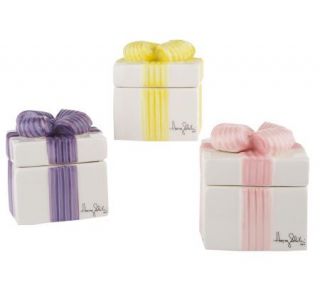 Slatkin & Co. Set of 3 Mini Present Filled Figural Candles —