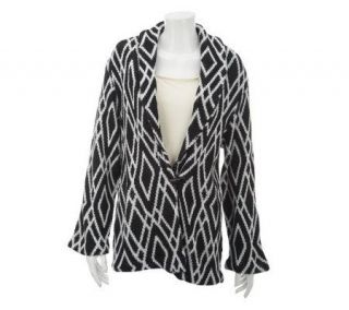 Belle Gray by Lisa Rinna Jacquard Cardigan with Toggle Closure 