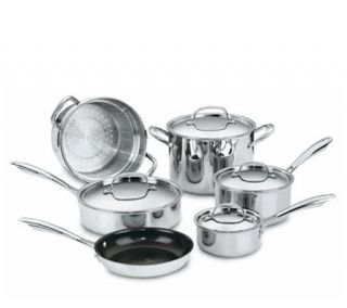 Cuisinart Multi Ply Stainless Green NS 10 PieceCookware Set — 