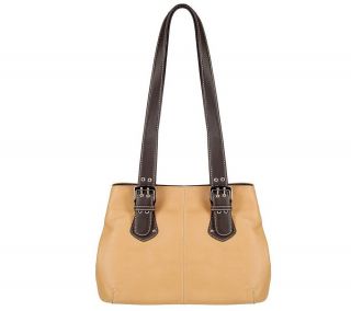 Tignanello Smooth Leather Double Handle Tote w/Adjust. Contrast Straps 