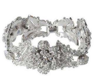 Isaac Mizrahi Live Pave Crystal Flower Bracelet —