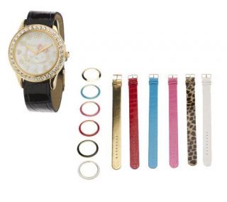 Hello Kitty Interchangeable Watch with 7 Straps & Bezels —