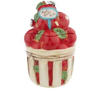 Figural Ceramic Fresh Apples or Pumpkin Cookie Jar By Golly Gee
