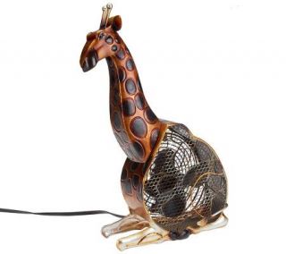 Deco Breese 2 Speed Hand Sculpted Metal Giraffe Fan   H197981