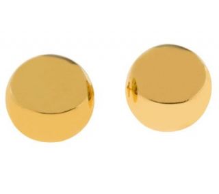 Veronese 18K Clad Polished 10mm Round Button Earrings —