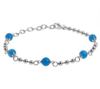 Steel by Design Adjustable Gemstone & Bead Ankle Bracelet Stainless 