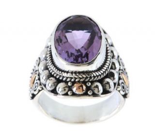 Suarti Artisan Crafted Sterling/18K 4.50 ct Amethyst Ring —
