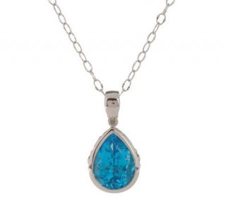 00 ct Pear Ostroblue Topaz Sterling Enhancer with 18 Chain — 