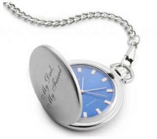 Things Remembered Blue Sunray Pocket Watch —