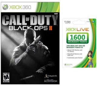 Xbox 360 Call of Duty Black Ops II with Xbox Live Points Card 