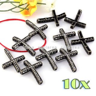  clear crystal spacer cross connector charms beads findings jewelry