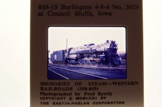 Burlington CB&Q #5629 Council Bluffs IA Steam RR Railroad Train 35mm