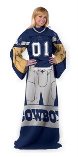 Dallas Cowboys Snuggie Comfy Player Throw Uniform Sleeves NFL
