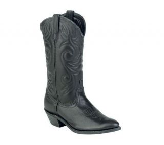 Laredo Womens Black Deer Tan Cowgirl Boots —