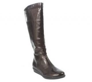 Andrew Geller Waive Weather Resist. Patent Wedge Boots   A203990