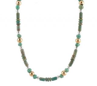 Smithsonian Turquoise Sterling/Brass Bead Necklace —