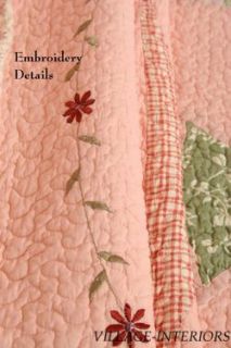 Shabby Chic Melody Waltz Pink Quilt Throw Wall Hanging