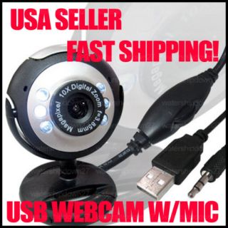 USB 30M 6 LED Webcam Digital Camera w Mic for Laptop PC