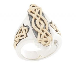 Barry Cord Celtic Scroll Design Ring Sterling/14K —