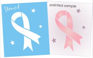 Stencil Ribbon Star Military Cancer Awareness You Paint Craft Country