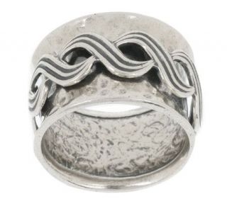 Or Paz Sterling Infinity Design Hammered Spinner Ring —
