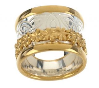 Sterling Silver 18K Gold Plated Trinity Knot Ring w/ 18KGold Plated 