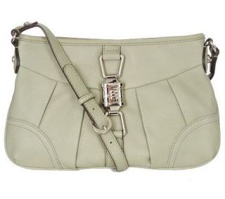 Makowksy Glove Leather Zip Top Crossbody Bag w/Belt Detail — 
