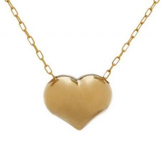 VicenzaGold Puff Heart Pendant on 18 Chain 14K Gold —