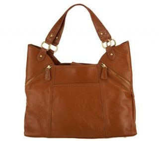 Wendy Williams Pebble Leather with Croco Trim Shopper Bag   A225573