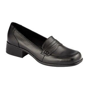 covington henny ladies black leather penny loafer