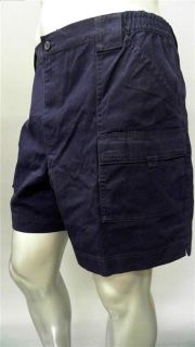 Covington Mens 42 Casual Cargo Shorts Navy Solid Designer Fashion