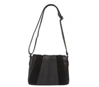 Tignanello Vintage Leather Pleated Crossbody Bag —