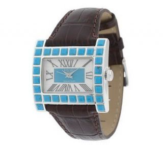 Ecclissi Sterling & Gemstone Leather Strap Watch —