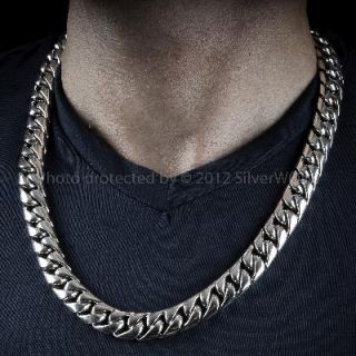 Cuban Link Sterling Silver Mens Chain @15mm Big, Thick, Heavy Weight