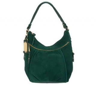 Tignanello Suede Hobo Bag with Side Zip Pockets   A226373
