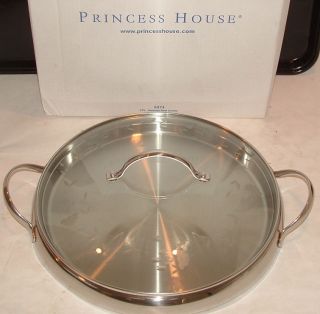  HOUSE Stainless Steel 12 GRIDDLE CRYSTAL GLASS LID NIB 6374