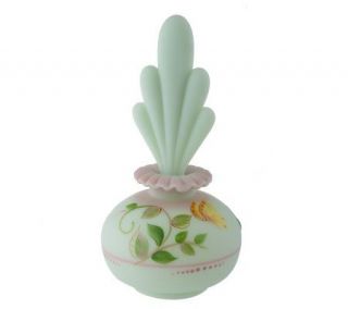 Fenton Art Glass Lotus Mist Burmese Round Perfume Bottlew/Stopper 