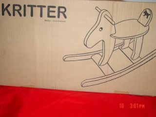 New IKEA Kritter Natural All Wood Wooden Rocking Dog Horse Toy Gift