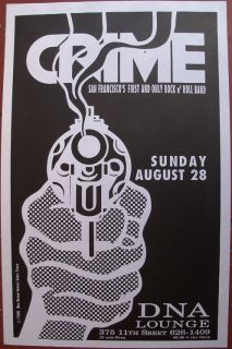 Killer Mint 1988 Crime San Francisco DNA Lounge Concert Poster James