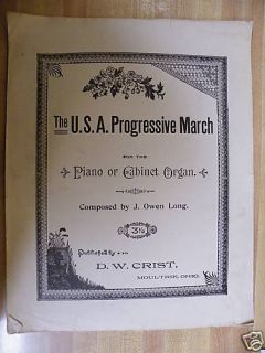 1913 USA Progressive March Crist Moultrie Oh Music