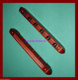 Wall Holder Pool Table Stick Cue Rack 6 Cues Mahogany