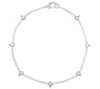 Judith Ripka Sterling Silver and Diamonique Anklet —