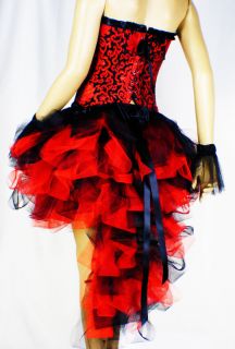 Burlesque Moulin Rouge Red Black Show Costume Dress Up TuTU Carnival