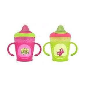  Explora Training Sippy Cups Pink Green Spill Proof 9 oz Cup